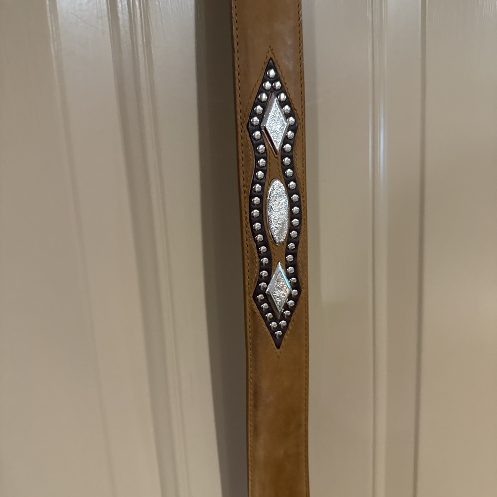 Nocona Brown Belt with Silver Buckle - Picture 3 of 3